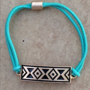 Turquoise Gold Tone Tribal Bracelet Ponytail Hair